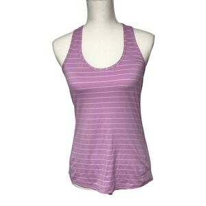 Athleta Pink Stripe Racerback Tank Top Women's  Small